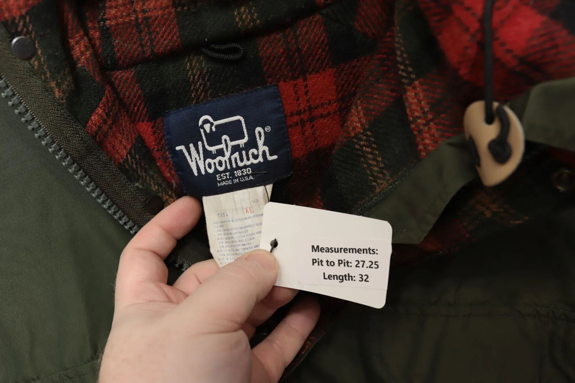 80s Vintage Woolrich Wool Lined Jacket Size XL