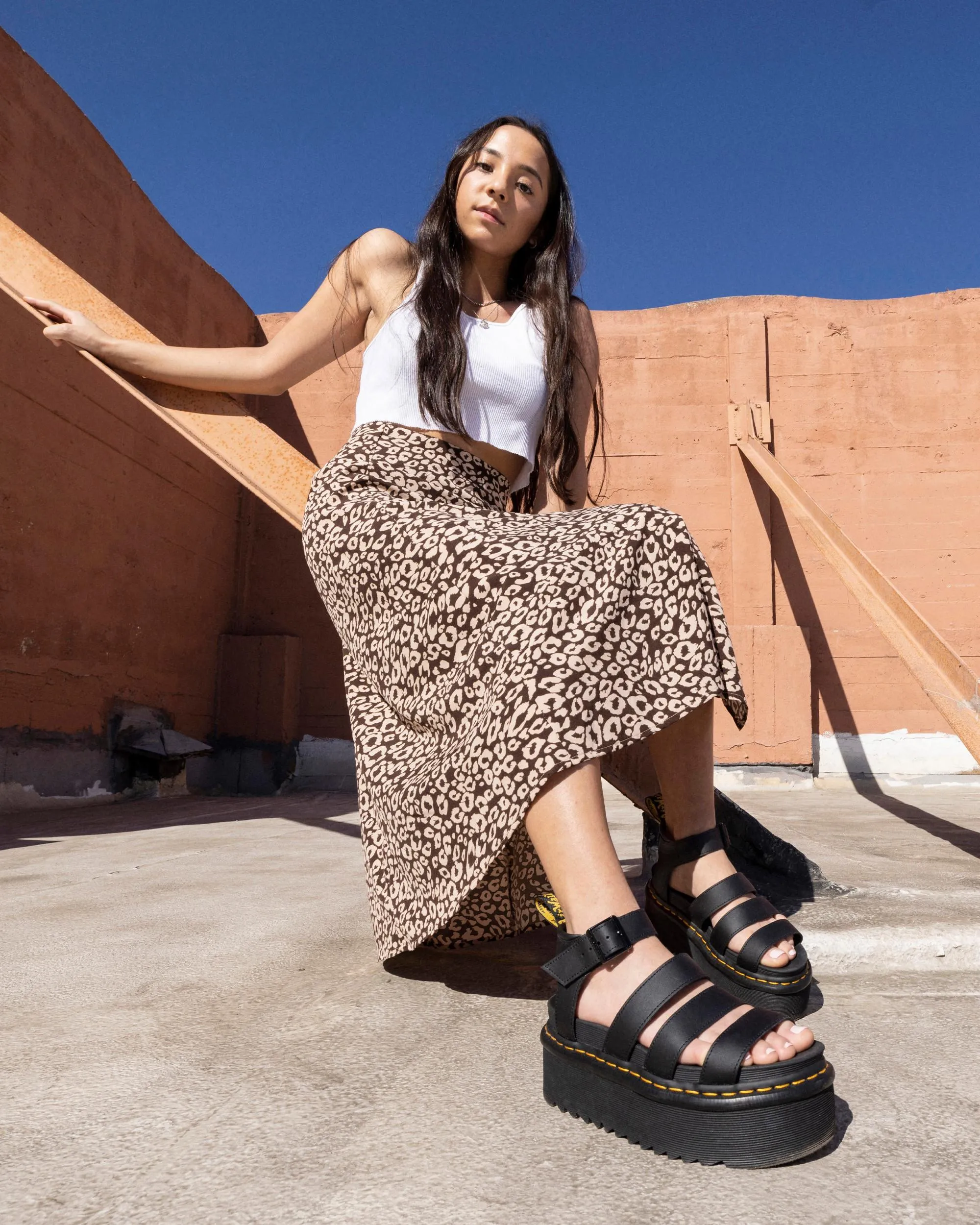 Blaire Hydro Leather Platform Sandals with Strap Dr. Martens