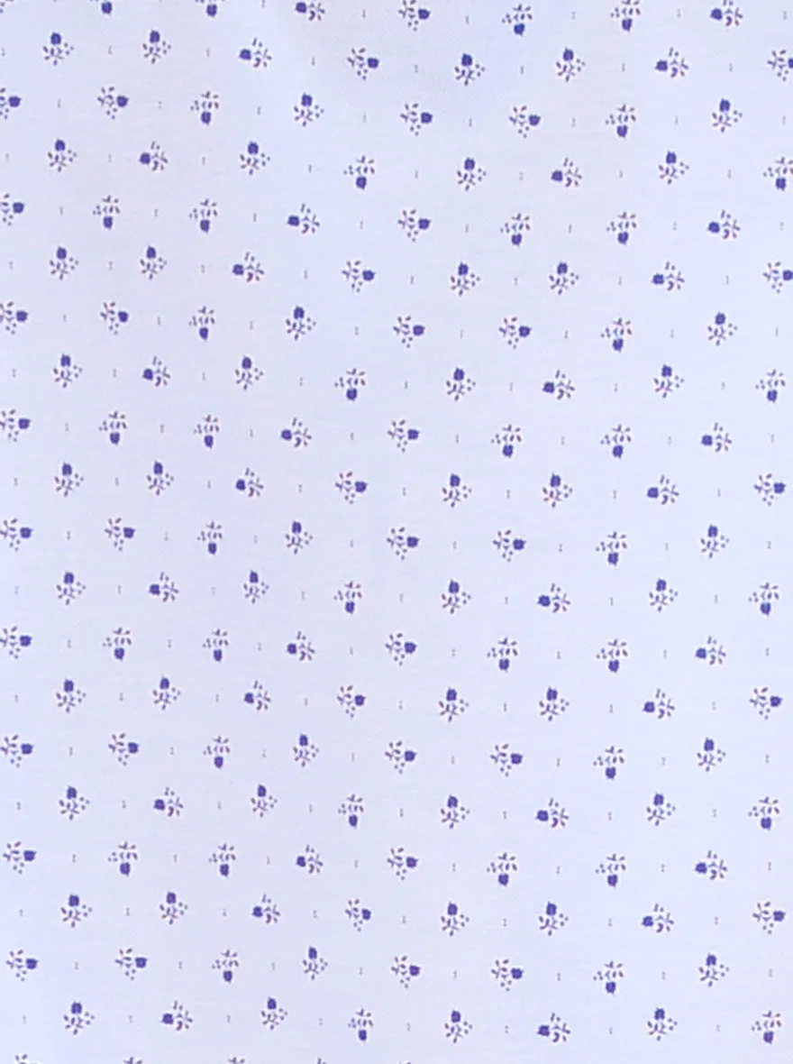 Blue Printed Regular Fit Formal Shirt | Greenfibre
