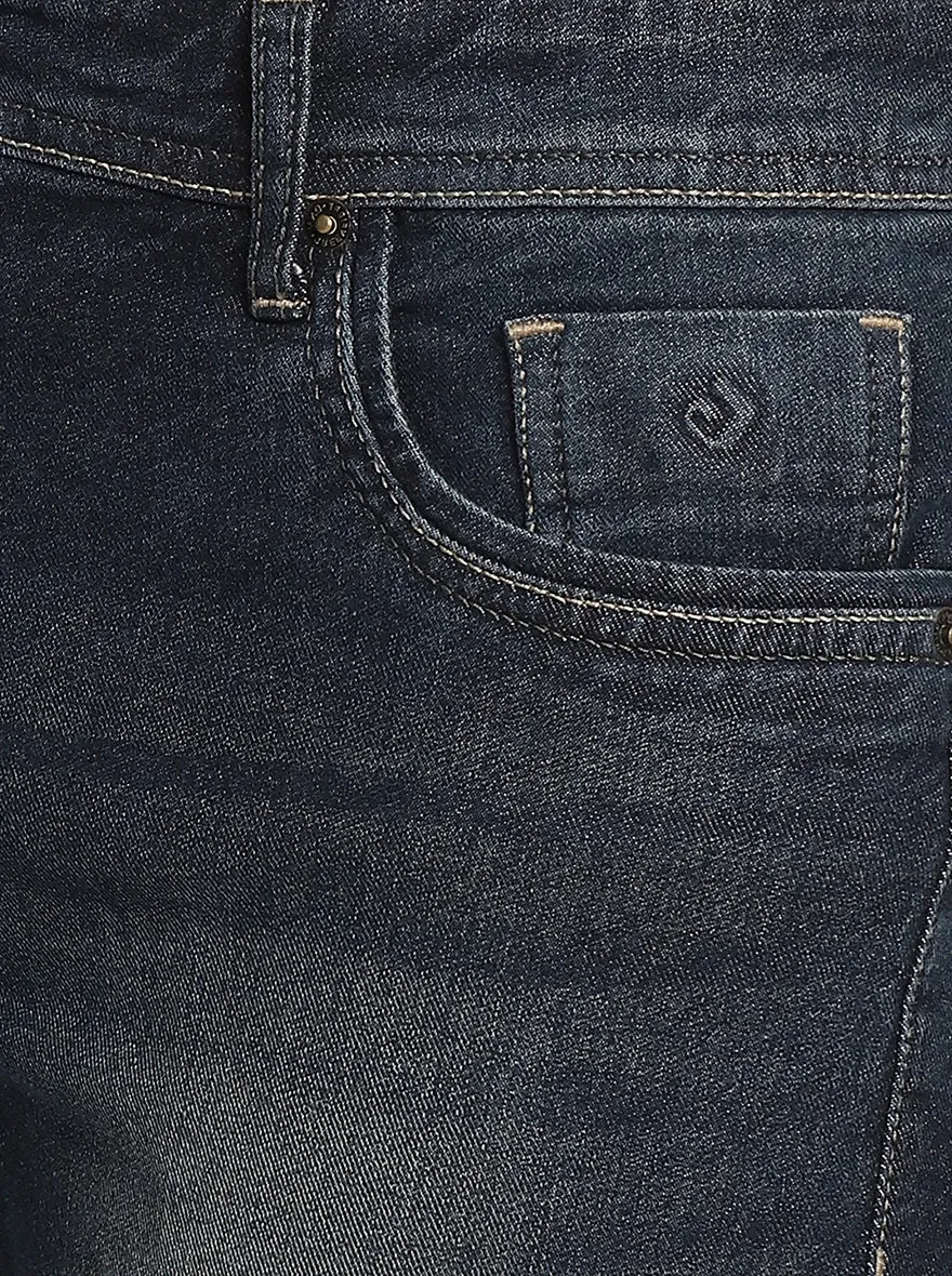 Blue Washed Straight Fit Jeans | Greenfibre