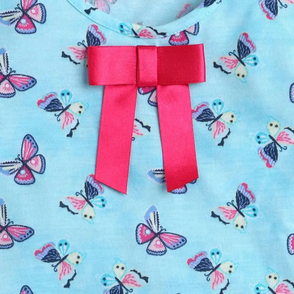 Butterfly Sleeves Frill Top Leggings Set