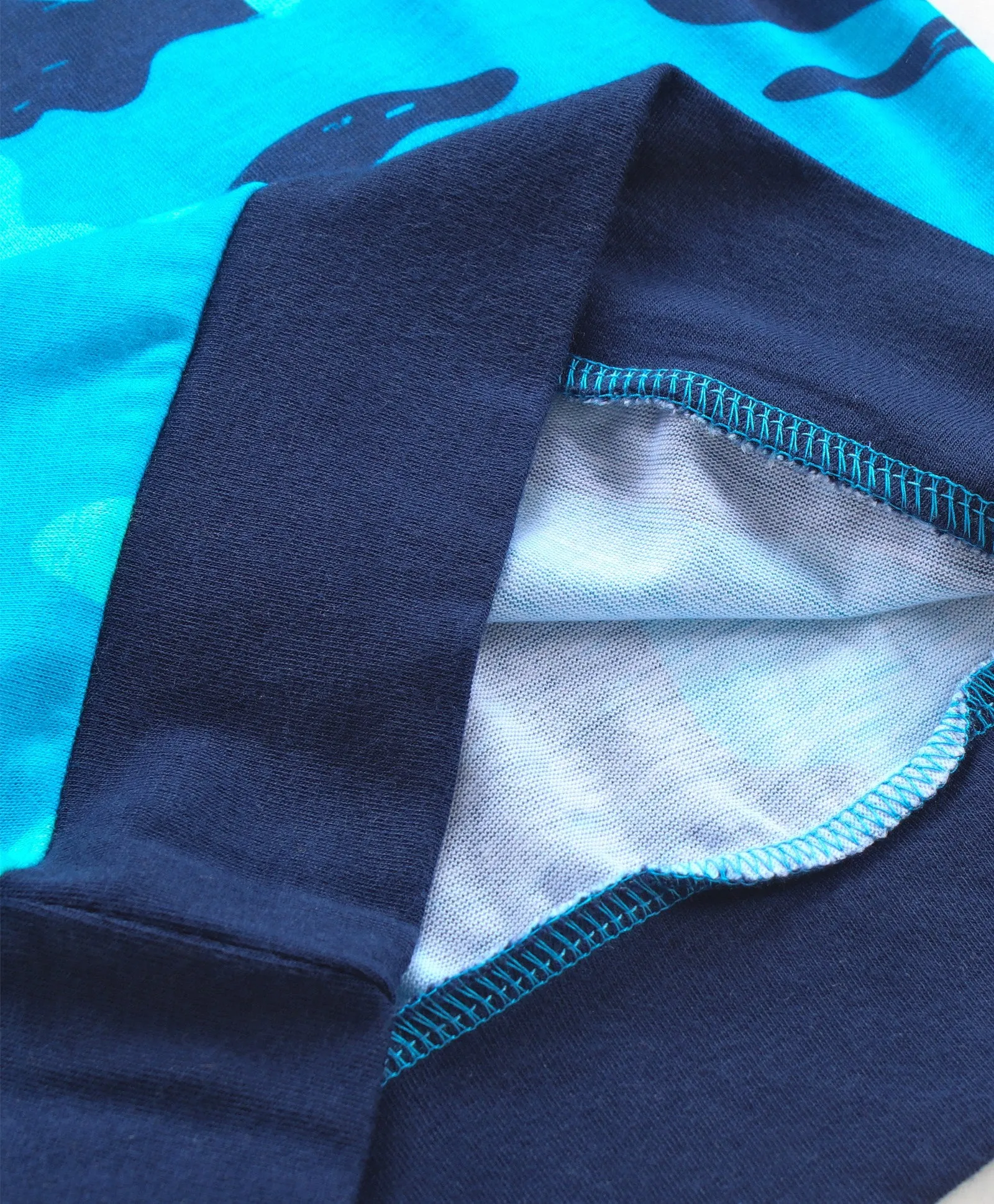 Camouflage Printed Sweatshirt Jogger Set - Blue