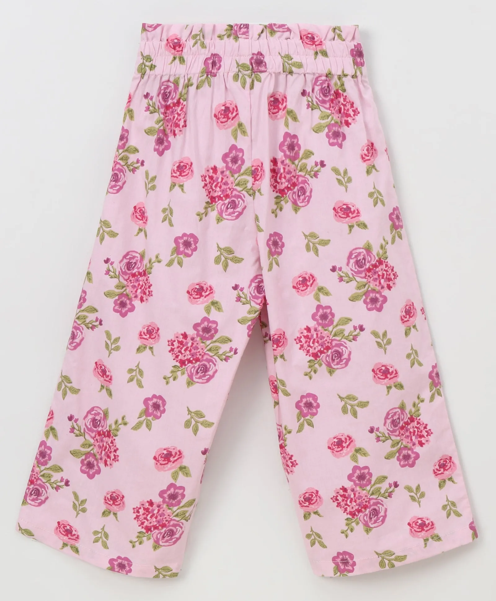 Floral Bell Sleeves with Belt Palazzo Set
