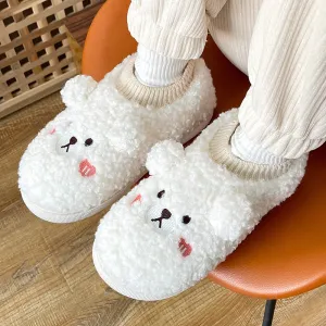 Fluffy Teddy Bear Slippers for Women