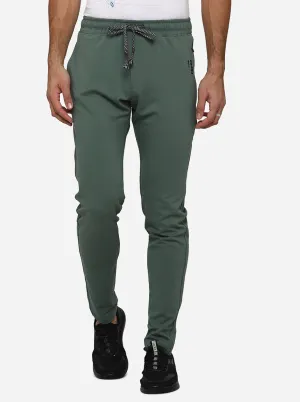 Light Green Solid Regular Fit Track Pant | JadeBlue