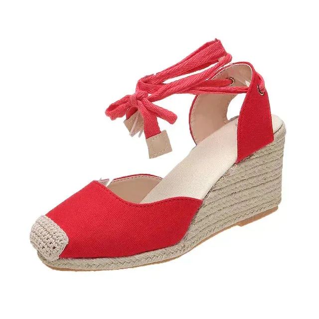Liliane - Wedge Heel Espadrille Sandals with Ankle Strap