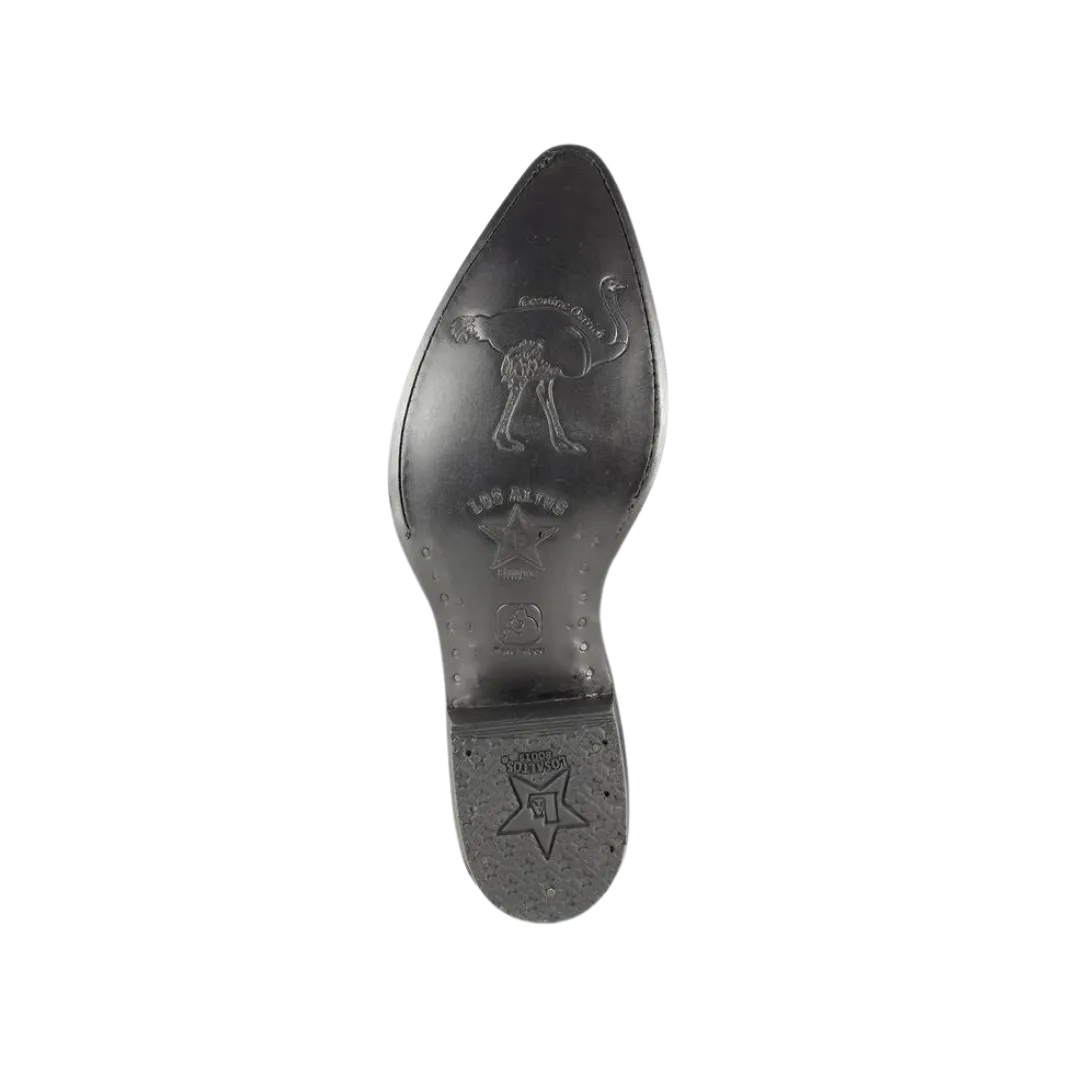 Los Altos Men's White Ostrich Boots