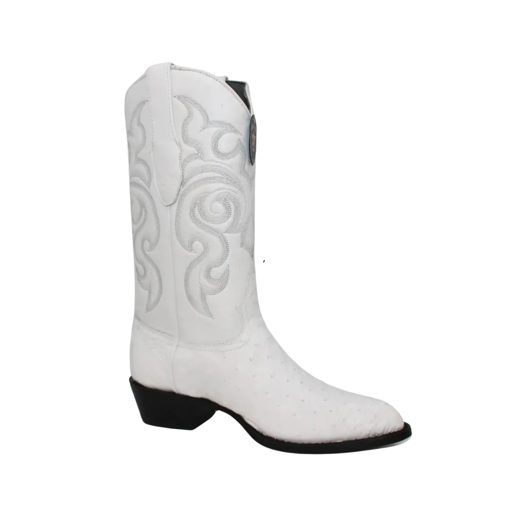 Los Altos Men's White Ostrich Boots