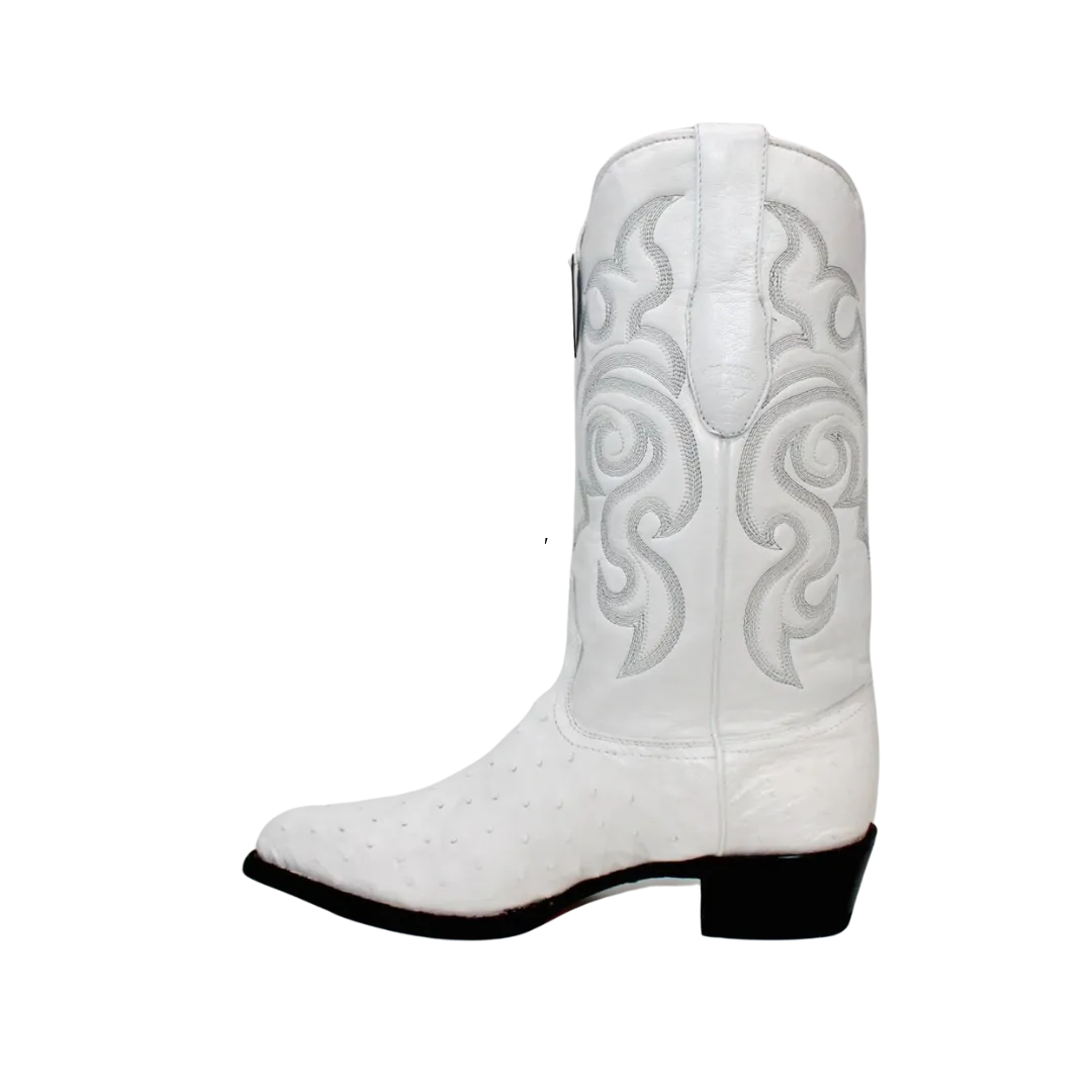 Los Altos Men's White Ostrich Boots