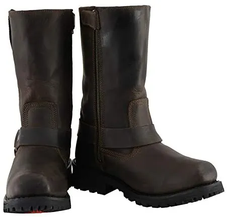 MBM9062 Men's Classic 11 Inch Dark Brown Harness Square Toe Boots