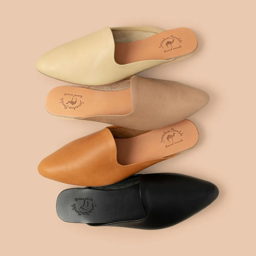 Nihi -  Pointed Toe Leather Mule | Black