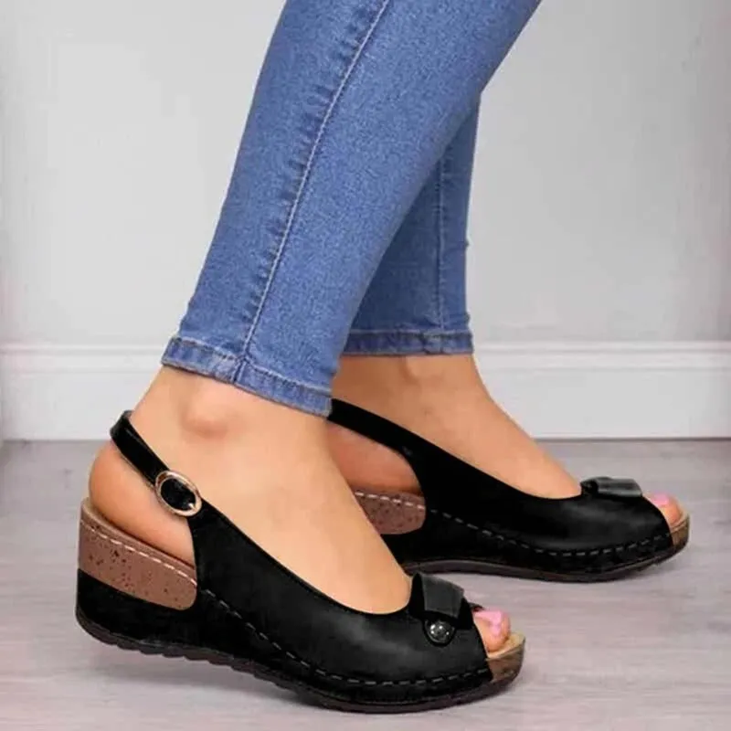 OCW Comfortable Sandals Women Retro Buckle Strap Soft Sole