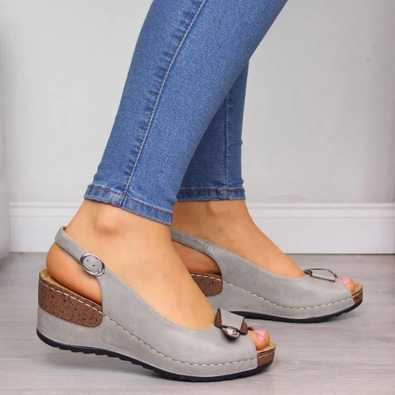 OCW Comfortable Sandals Women Retro Buckle Strap Soft Sole
