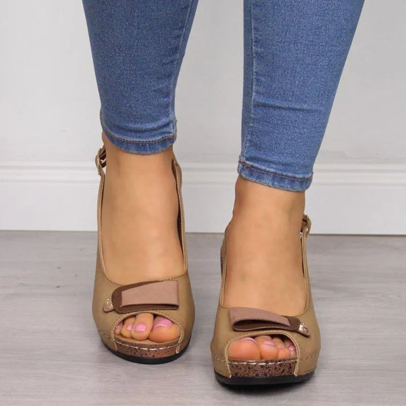 OCW Comfortable Sandals Women Retro Buckle Strap Soft Sole