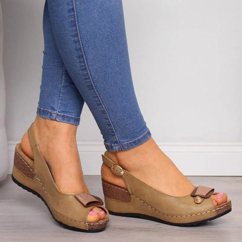 OCW Comfortable Sandals Women Retro Buckle Strap Soft Sole
