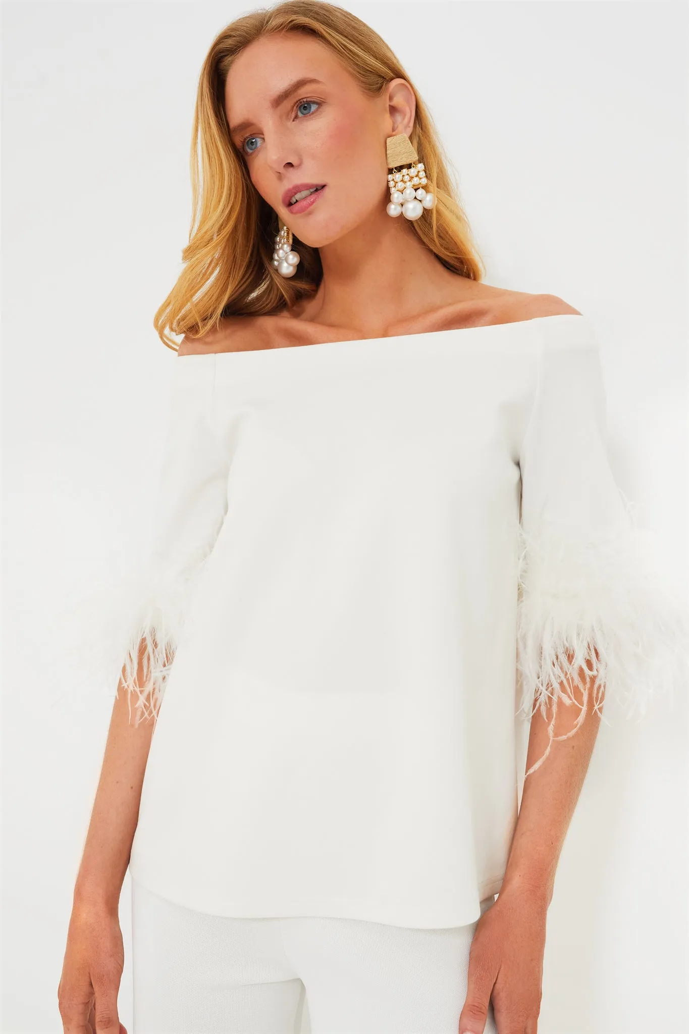 Pearl and Raffia Olivia Earrings