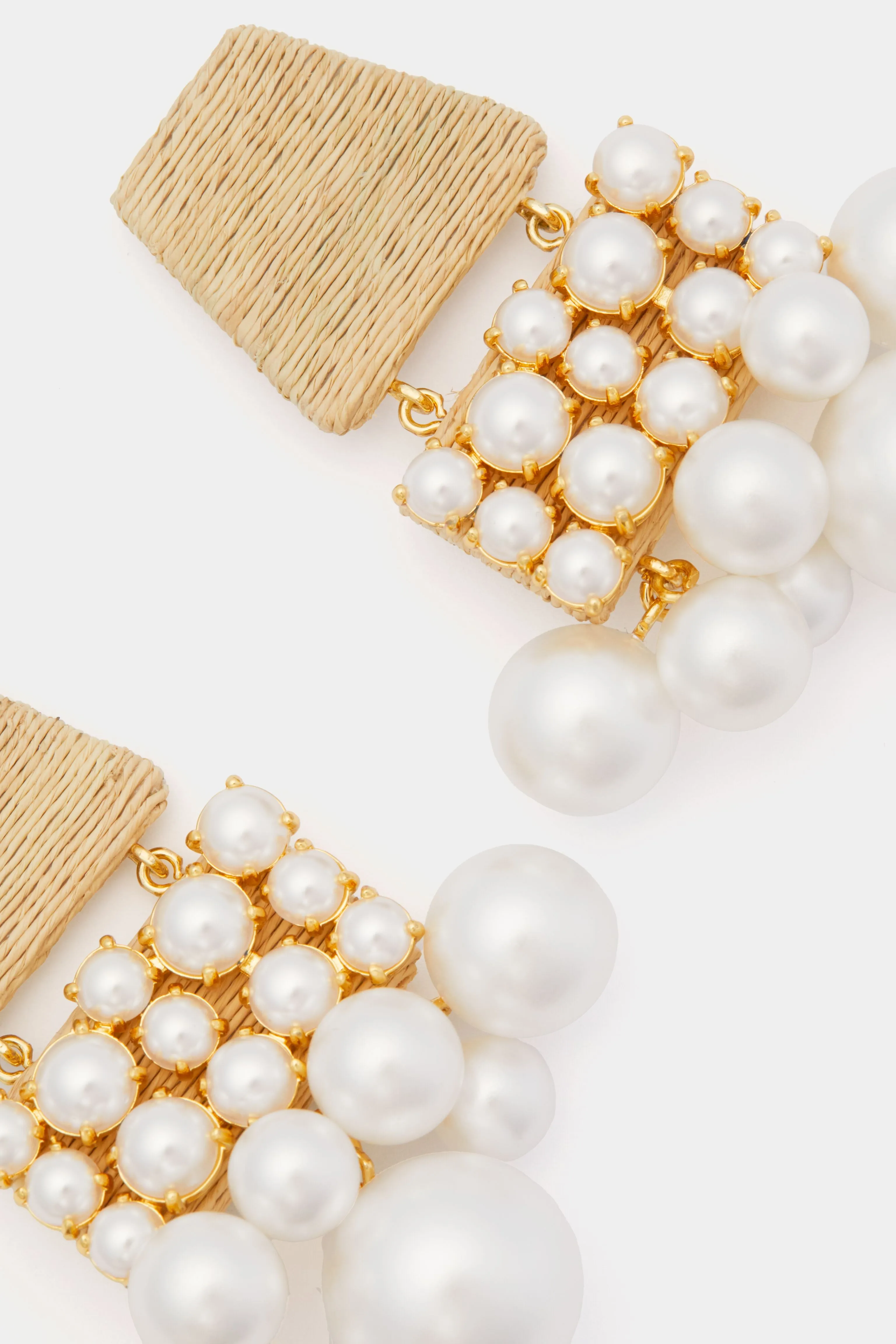 Pearl and Raffia Olivia Earrings