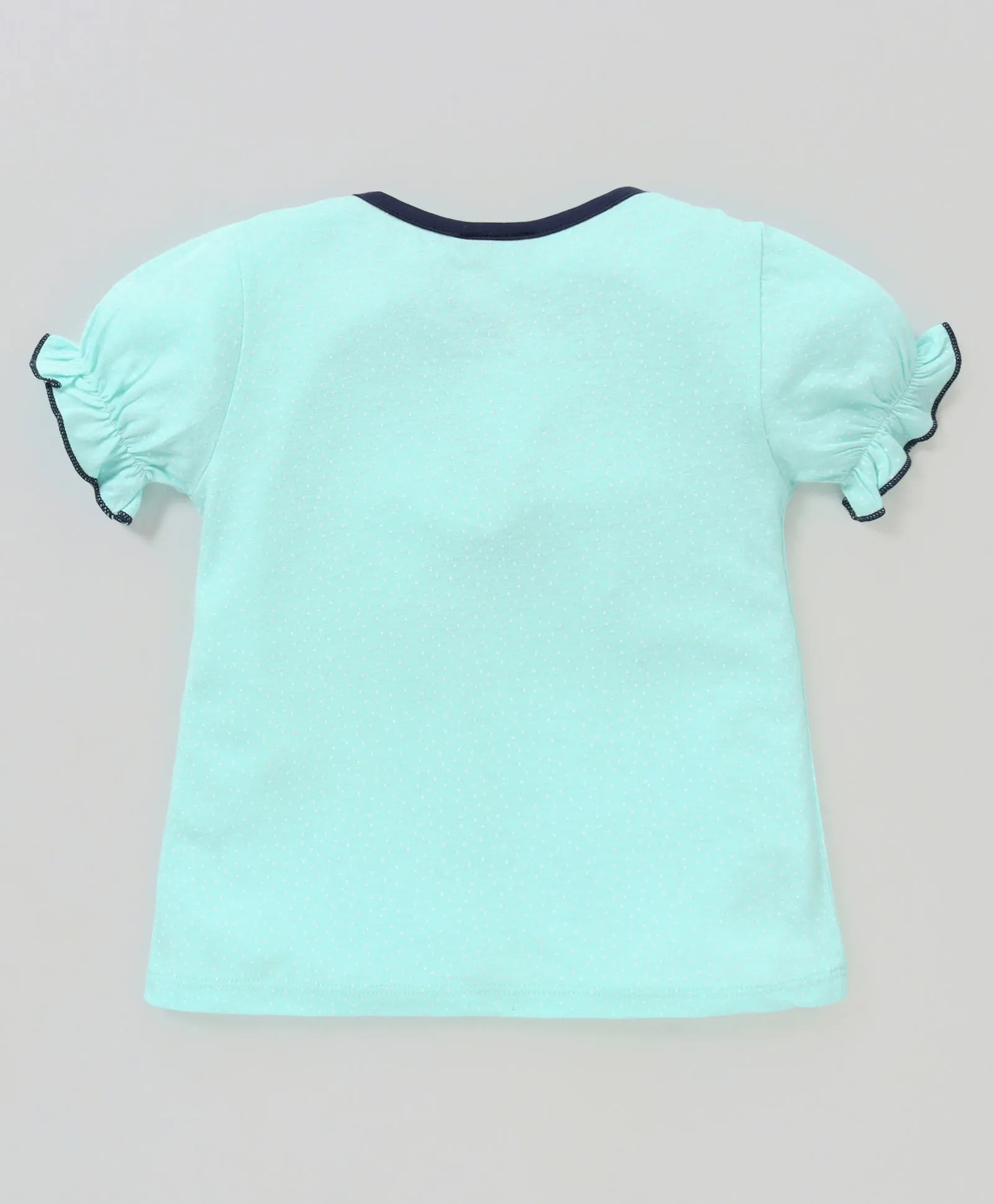 Polka V shape Frill with Bow Top Short Set