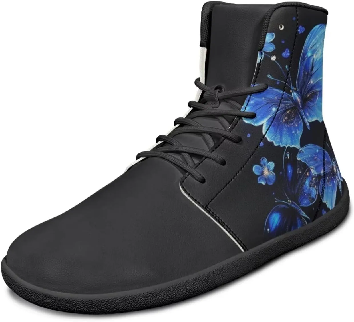 Retro Skull Women's Minimalist Barefoot Shoes High Top Zero Drop Sole Wide Width Fashion Sneaker Non Slip