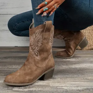 Sierra  Stacked Heel Cowboy Boots