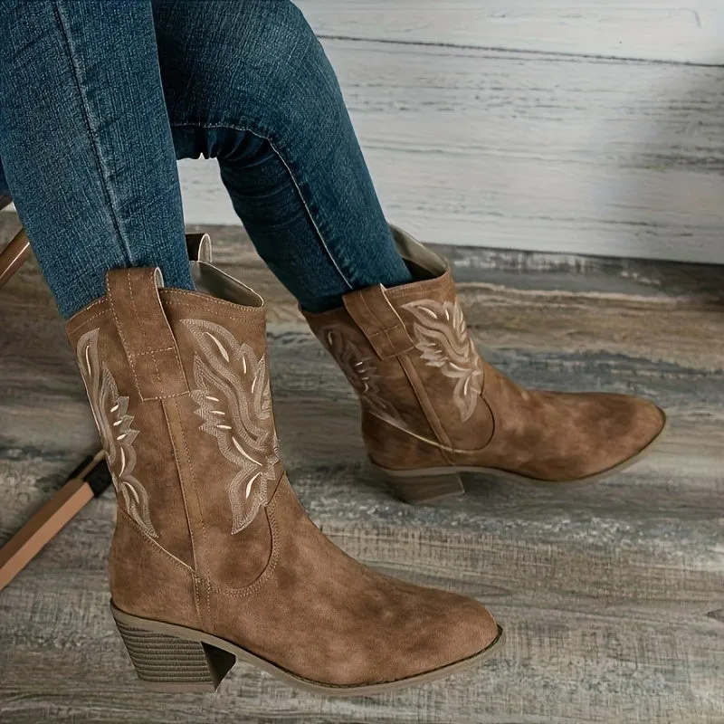 Sierra  Stacked Heel Cowboy Boots