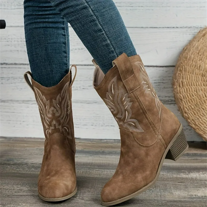Sierra  Stacked Heel Cowboy Boots