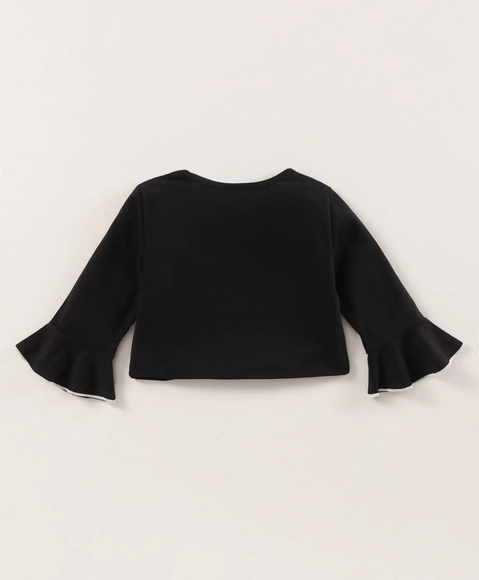 Solid Frill Top Printed Palazzo Set
