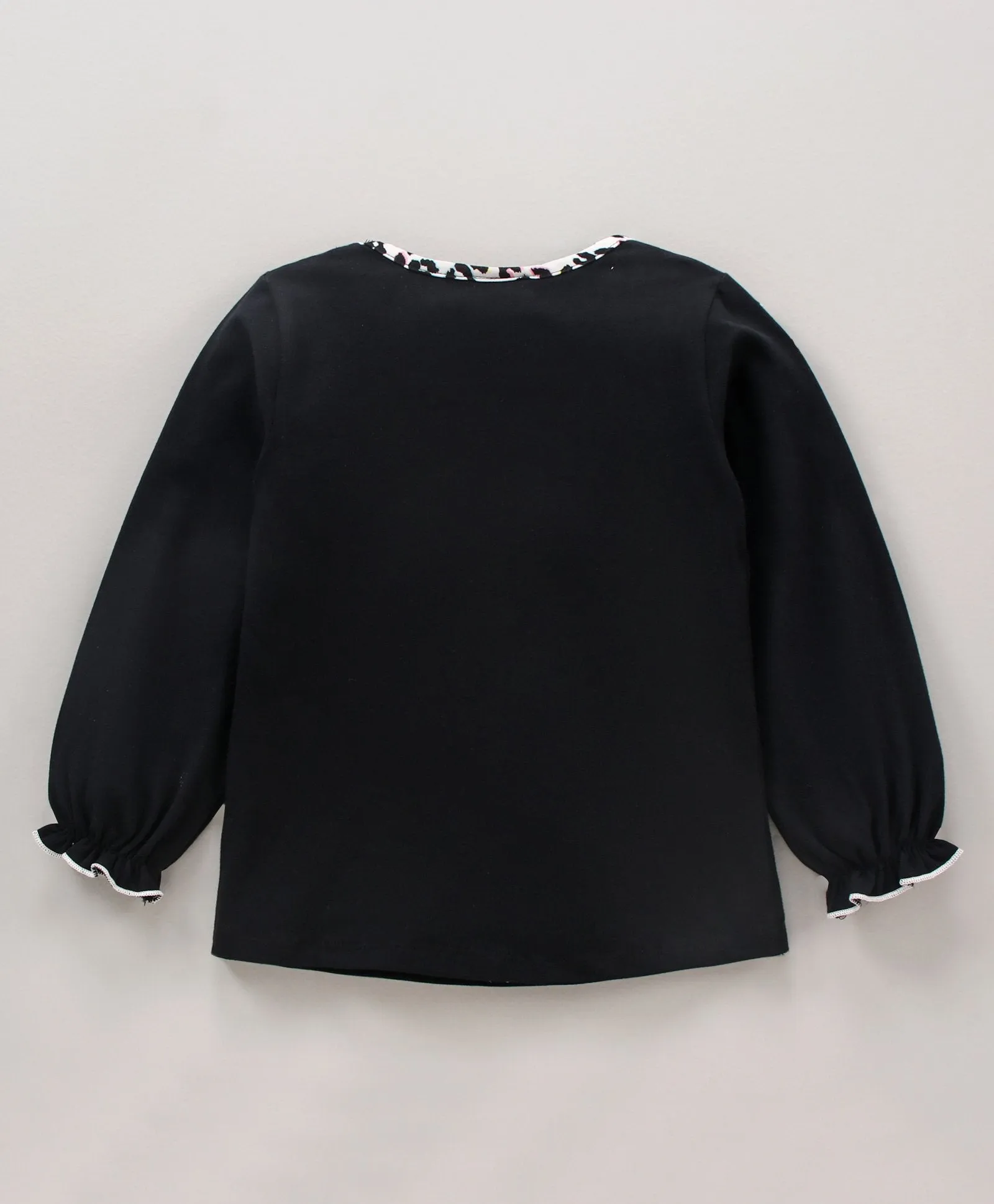 Solid Vee Frill Top Leggings Set