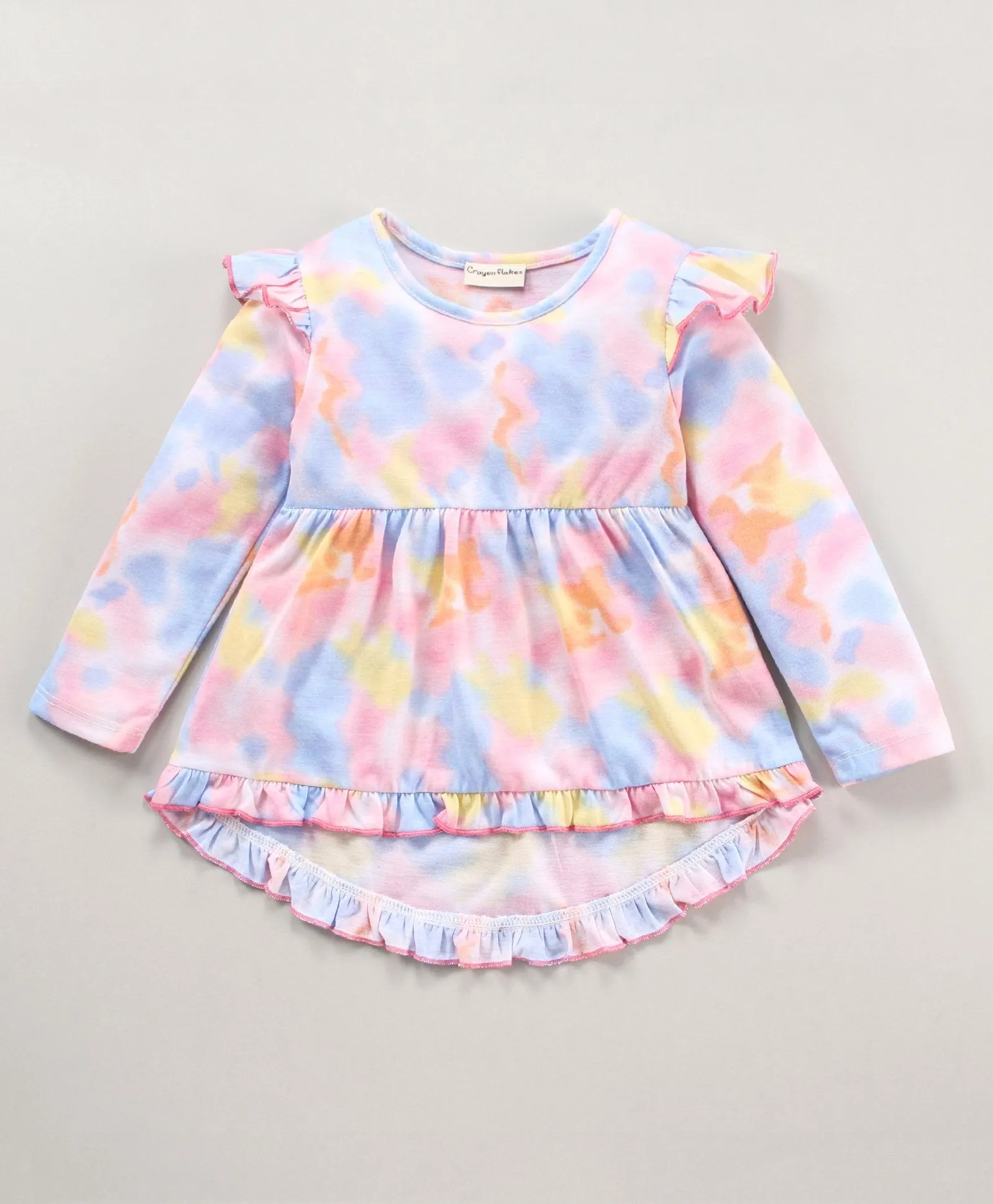 Tie and Dye Frill Bow Top Leggings Set