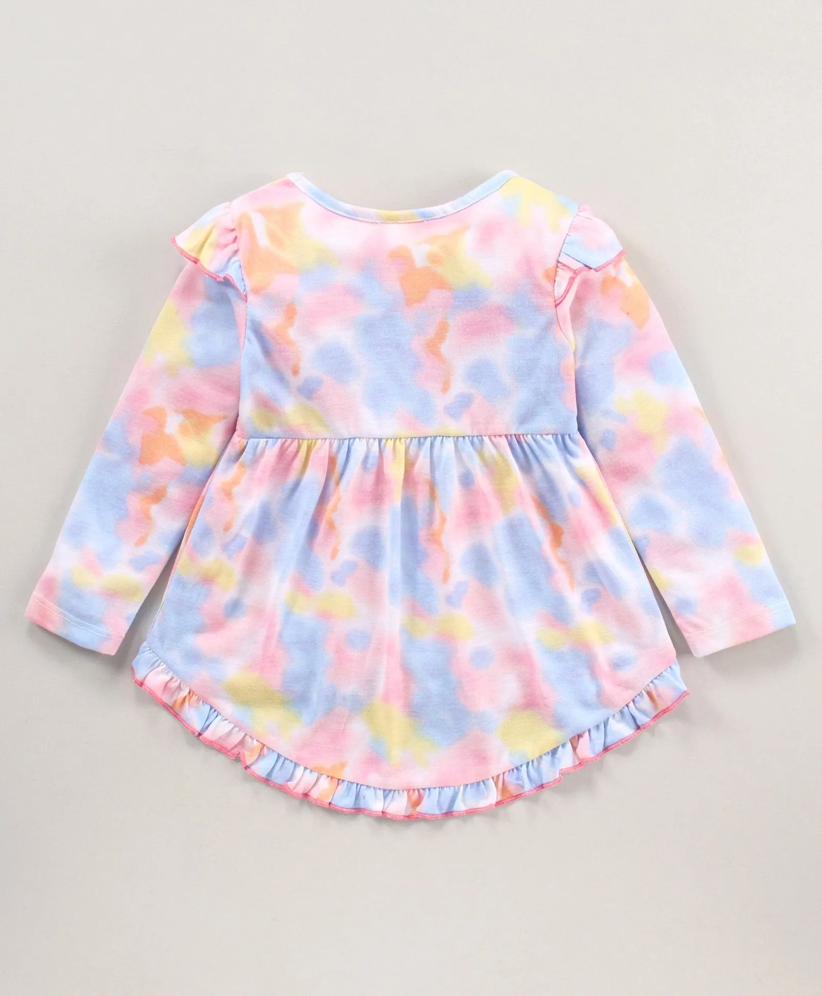 Tie and Dye Frill Bow Top Leggings Set