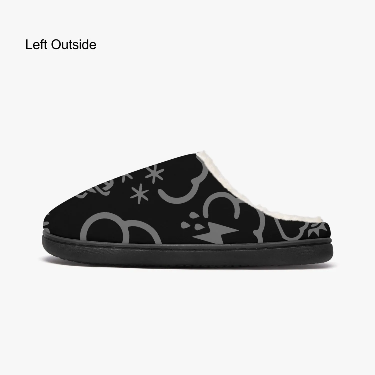 Wx Icon (Black/Gray) Fluffy Slippers